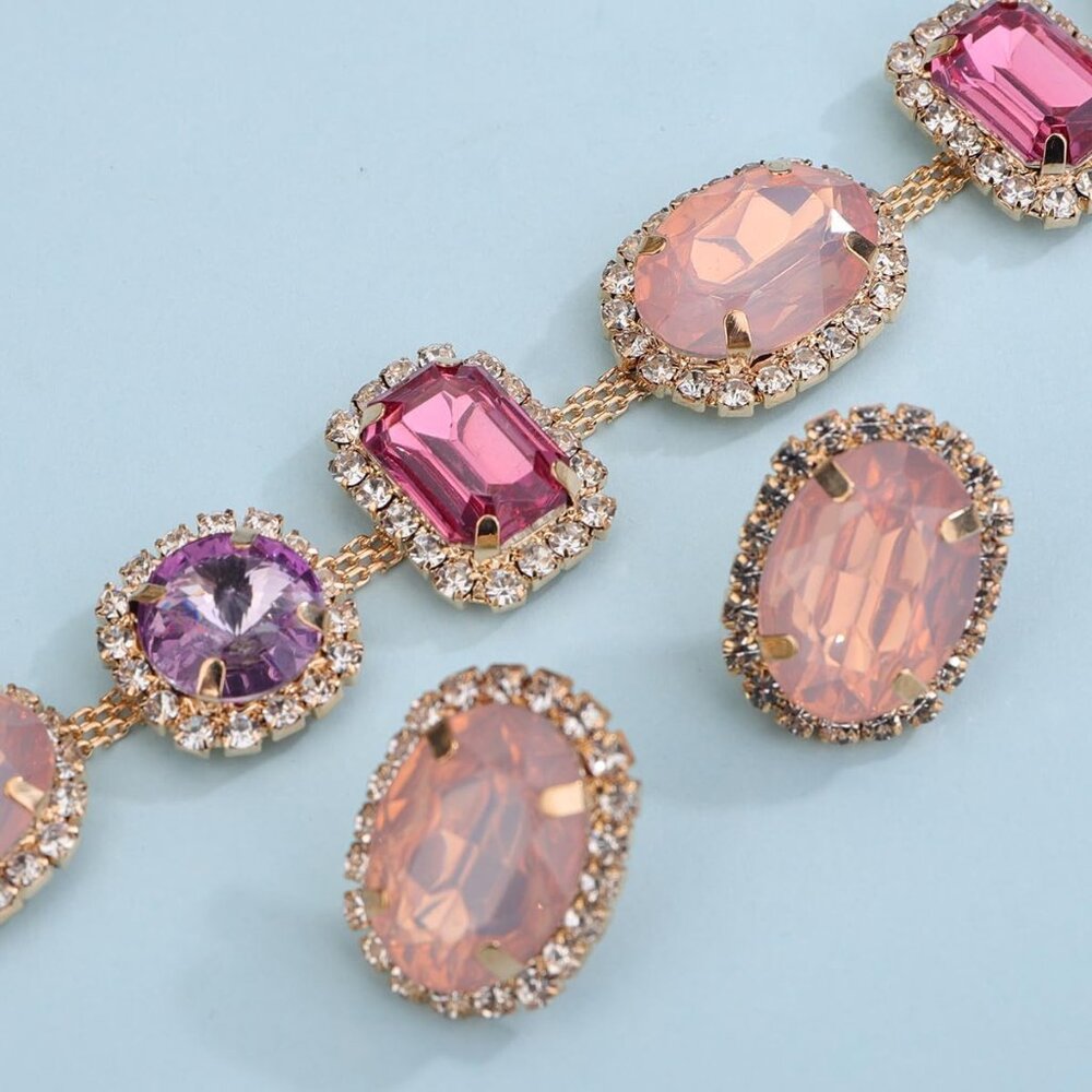 Multi-Colored Geometric Gemstone Crystal Statemen… - image 6